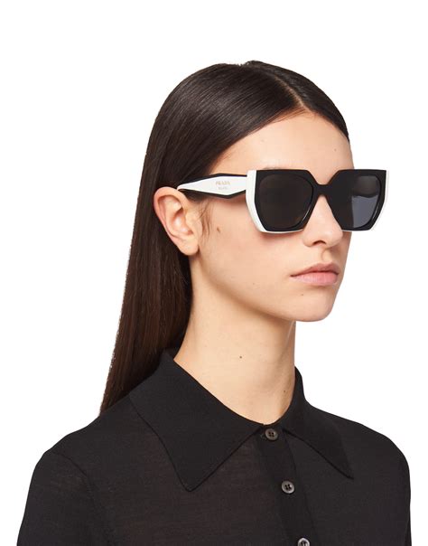 prada black and white sunglasses.